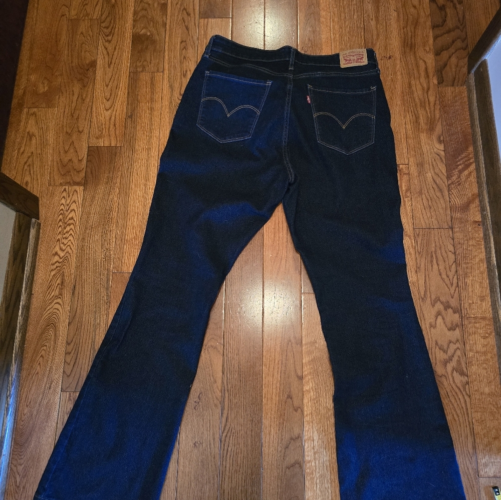 LEVI's Dark 725 Highrise Bootcut Jeans SZ 14/33 - Picture 3 of 5